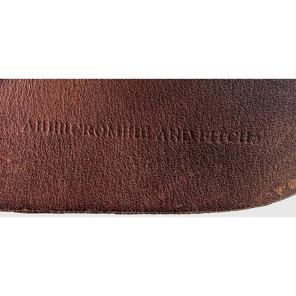 Y2K Vintage Abercrombie & Fitch Mens Belt 34 Leather 1990s Distressed 1 Prong